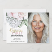Blush Pink Peony Retirement Party Invitation Einladung (Vorderseite)