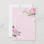 Blush Pink Peony Save the Date Card Einladung (Rückseite)