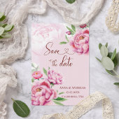 Blush Pink Peony Save the Date Card Einladung