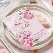 Blush Pink Peony Save the Date Card Einladung