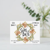 Blush Pink Peony Save the Date Postcard Postkarte (Stehend Vorderseite)