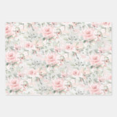 Blush Pink Peony Silver Eukalyptus Greenery Bloral Geschenkpapier Set (Vorderseite 2)