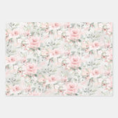 Blush Pink Peony Silver Eukalyptus Greenery Bloral Geschenkpapier Set (Vorderseite)