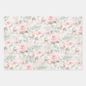 Blush Pink Peony Silver Eukalyptus Greenery Bloral Geschenkpapier Set (Vorderseite 3)