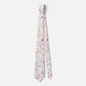 Blush Pink Peony Silver Gray Eukalyptus Wedding Krawatte (Vorderseite)