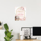 Blush Pink Peony Storybook Theme Bridal Shower Poster (Heimbüro)