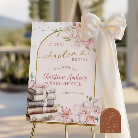 Blush Pink Peony Storybook Theme Bridal Shower  Poster