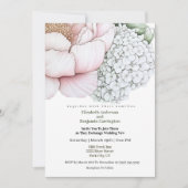 Blush Pink Peony Wedding Einladung (Vorderseite)