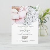 Blush Pink Peony Wedding Einladung (Stehend Vorderseite)