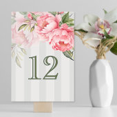 Blush Pink Peony Wedding | Sage Green Elegant Tischnummer