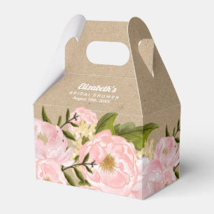 Blush Pink Peonys Brautparty Gefälligkeitsboxen Geschenkschachtel