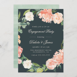 Blush Pink Peonys & Eukalyptus Engagement Party Einladung