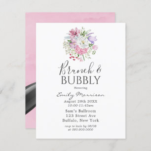 Blush Pink Periwinkle Tulip Brunch & Bubbly Einladung
