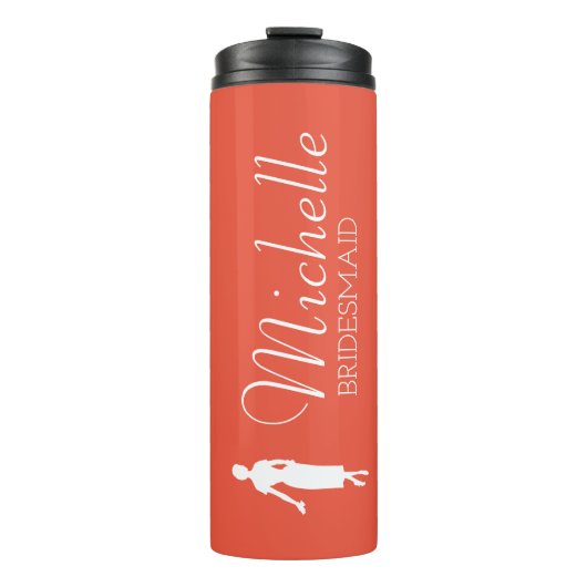 Blush Pink Personalisiert Bridesmaid Thermal Tumor Thermosbecher (Vorderseite)