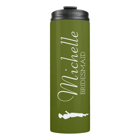 Blush Pink Personalisiert Bridesmaid Thermal Tumor Thermosbecher (Vorderseite)