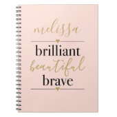 Blush Pink Personalisiert Brilliant Schöne Tapferk Notizblock (Vorderseite)