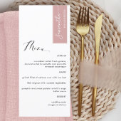 Blush Pink Personalisiert mit Gast Name Elegant Menükarte