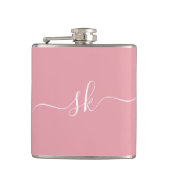 Blush Pink Personalisiert Monogram Bachelorette Flachmann (Vorderseite)