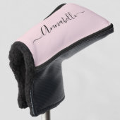 Blush Pink Personalisiert Name Golf Head Cover Headcover (3/4 Vorderseite)