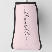 Blush Pink Personalisiert Name Golf Head Cover Headcover (Rotieren 90)