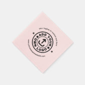 Blush Pink Personalisierte Logo-Bulle Serviette (Ecke)