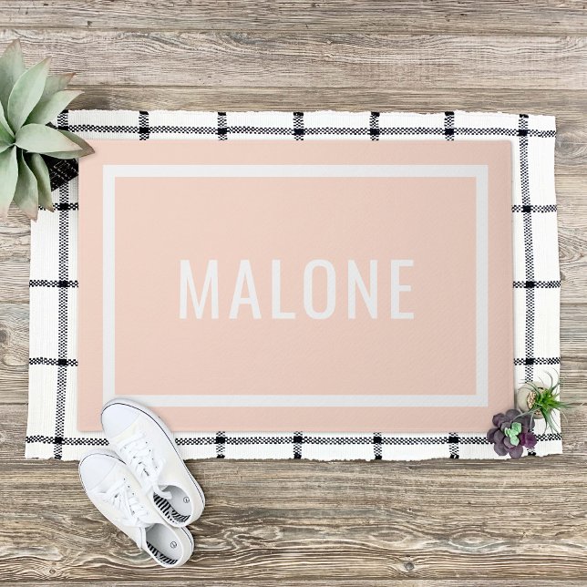 Blush Pink Personalisierter Familienname Doormat Fußmatte (Von Creator hochgeladen)