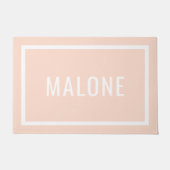 Blush Pink Personalisierter Familienname Doormat Fußmatte (Vorderseite)