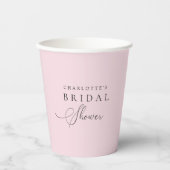 Blush Pink Personalized Bridal Shower  Pappbecher (Vorderseite)