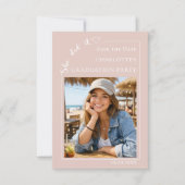 Blush Pink Photo Graduation party Save the Date (Vorderseite)
