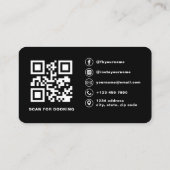 Blush Pink Photo QR Code Hair Stylist Visitenkarte (Rückseite)