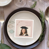 Blush pink photo She did it Graduation Party Serviette