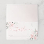 Blush Pink Platzkarte (Außenseite Aufgefaltet)