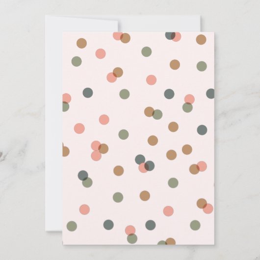Blush Pink Polk a dot Confetti Personalisierter Na Mitteilungskarte (Rückseite)