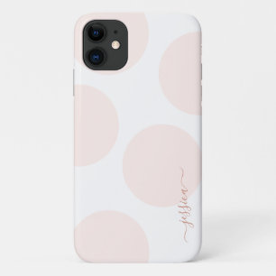 Blush Pink Polka Dock Einfach Personalisiert Case-Mate iPhone Hülle