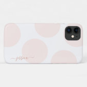 Blush Pink Polka Dock Einfach Personalisiert Case-Mate iPhone Hülle (Rückseite (Horizontal))