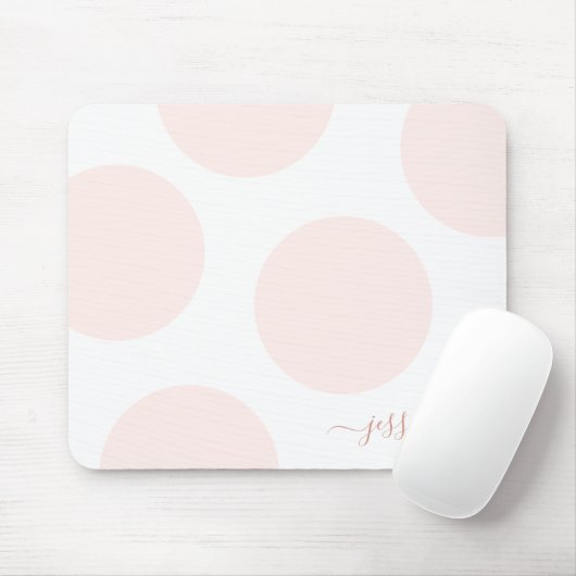 Blush Pink Polka Dock Einfach Personalisiert Mousepad (Mit Mouse)