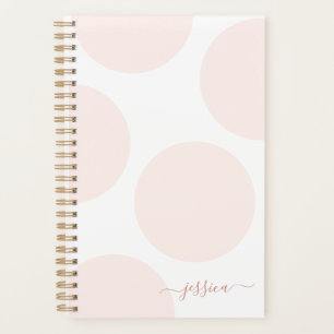 Blush Pink Polka Dot Einfache Personalisierte Plan Planer