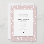 Blush Pink Polka Dots Geburtsankündigung Vielen Da Ankündigung (Rückseite)