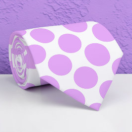 Blush Pink Polka Dots on White Custom Necktie Krawatte