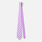 Blush Pink Polka Dots on White Custom Necktie Krawatte (Vorderseite)