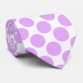 Blush Pink Polka Dots on White Custom Necktie Krawatte (Gerollt)