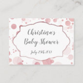 Blush Pink Polka Dots "Registry" Baby Girl Shower Begleitkarte (Rückseite)