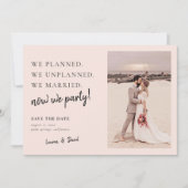 Blush Pink Post Wedding Update Save the Date (Vorderseite)