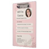 Blush Pink Postpartum Doula Professional Design Klemmbrett (Links)