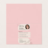 Blush Pink Postpartum Doula Professional Design Visitenkarten (Außenseite Aufgefaltet)
