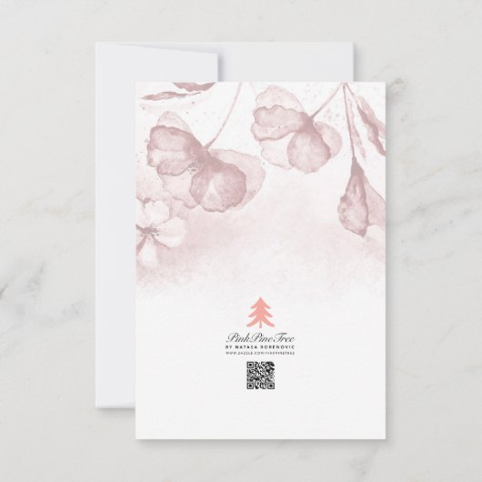 Blush Pink Probe Abendessen Einladung (Rückseite)