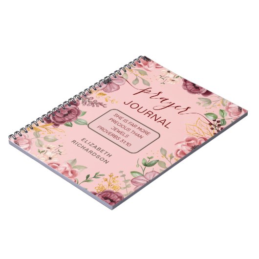 Blush Pink Proverbs 31 Gebetszeitschrift Notizbuch Notizblock (Linke Seite)