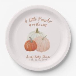 Blush Pink Pumpkin Baby Dusche Pappteller
