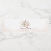 Blush Pink Pumpkin Baby Dusche Wasserflaschenetikett (Einzelnes Label)