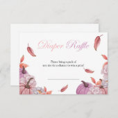 Blush Pink Pumpkin Baby Dusche Windel Raffekarte Einladung (Vorne/Hinten)